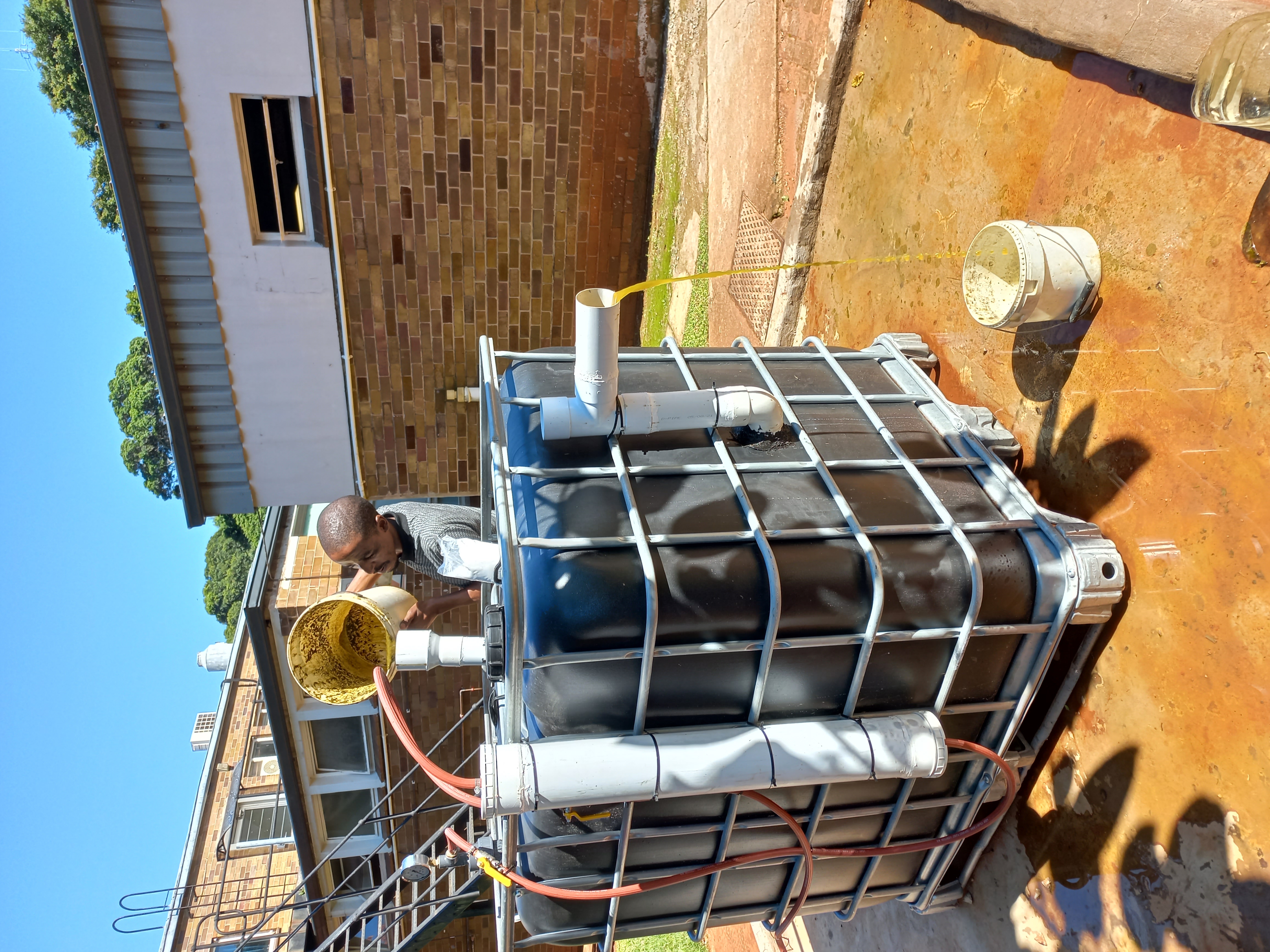 Ndoyenk Technology biodigester feeding is simplified to allow easy operation.