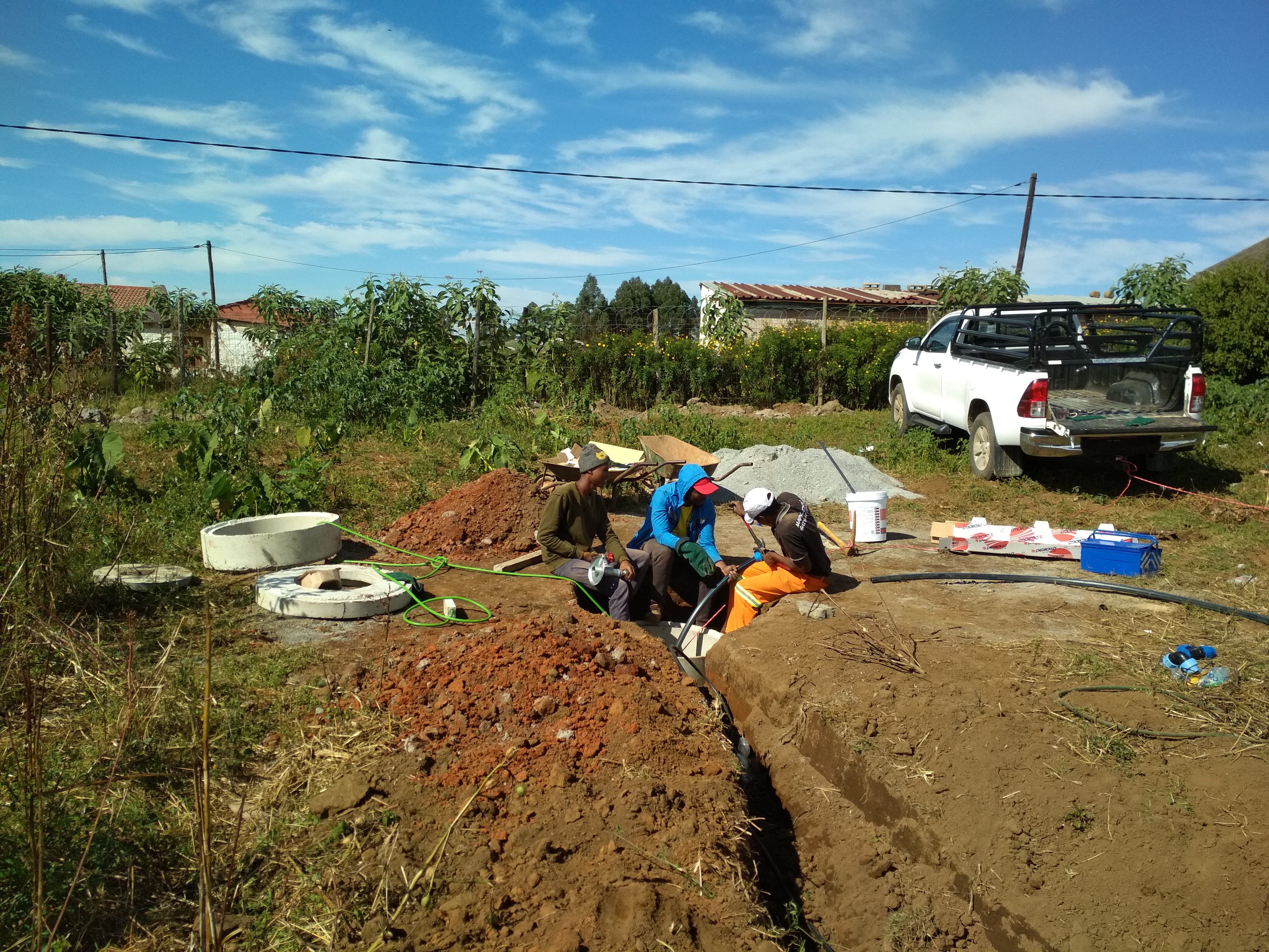 Ndoyenk Technology borehole water piping and instrumentation to ensure supply of drinking water.